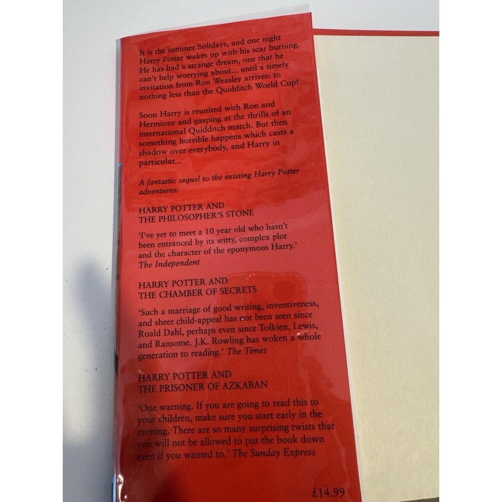 Harry Potter Goblet of Fire J.K. Rowling Hardcover 1st Edition Glasgow with erro - Picture 4 of 12